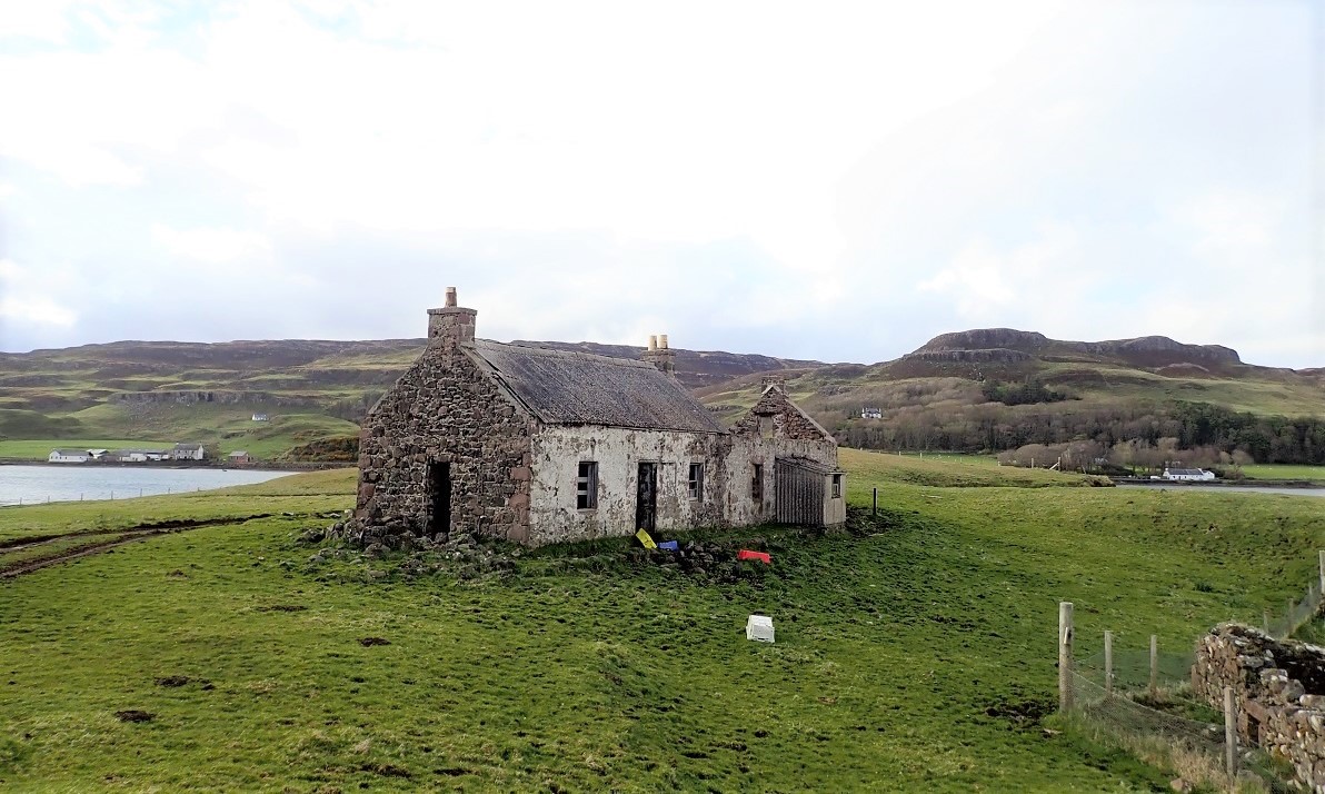 Derelict croft on isle of Sanday Small Isles