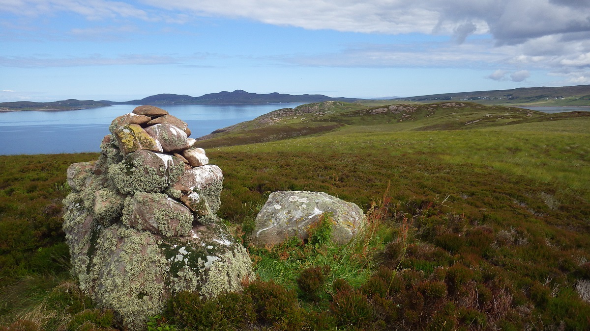 Scotislands summit horse island cairn on Scottish island