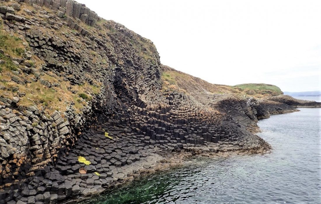 Staffa east shore basalt geology