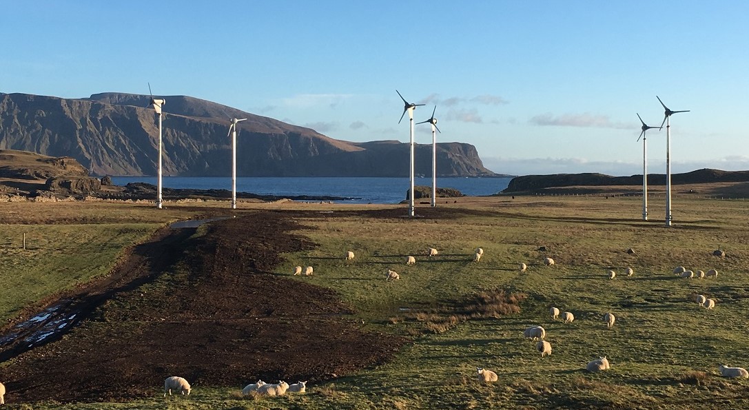 Wind turbines on Canna island